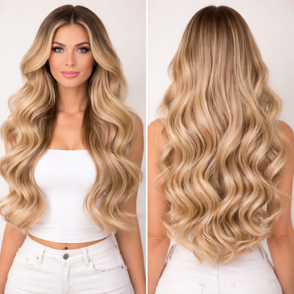 Dimensional Champagne Ice Blend - Genuis Weft Hair Extensions