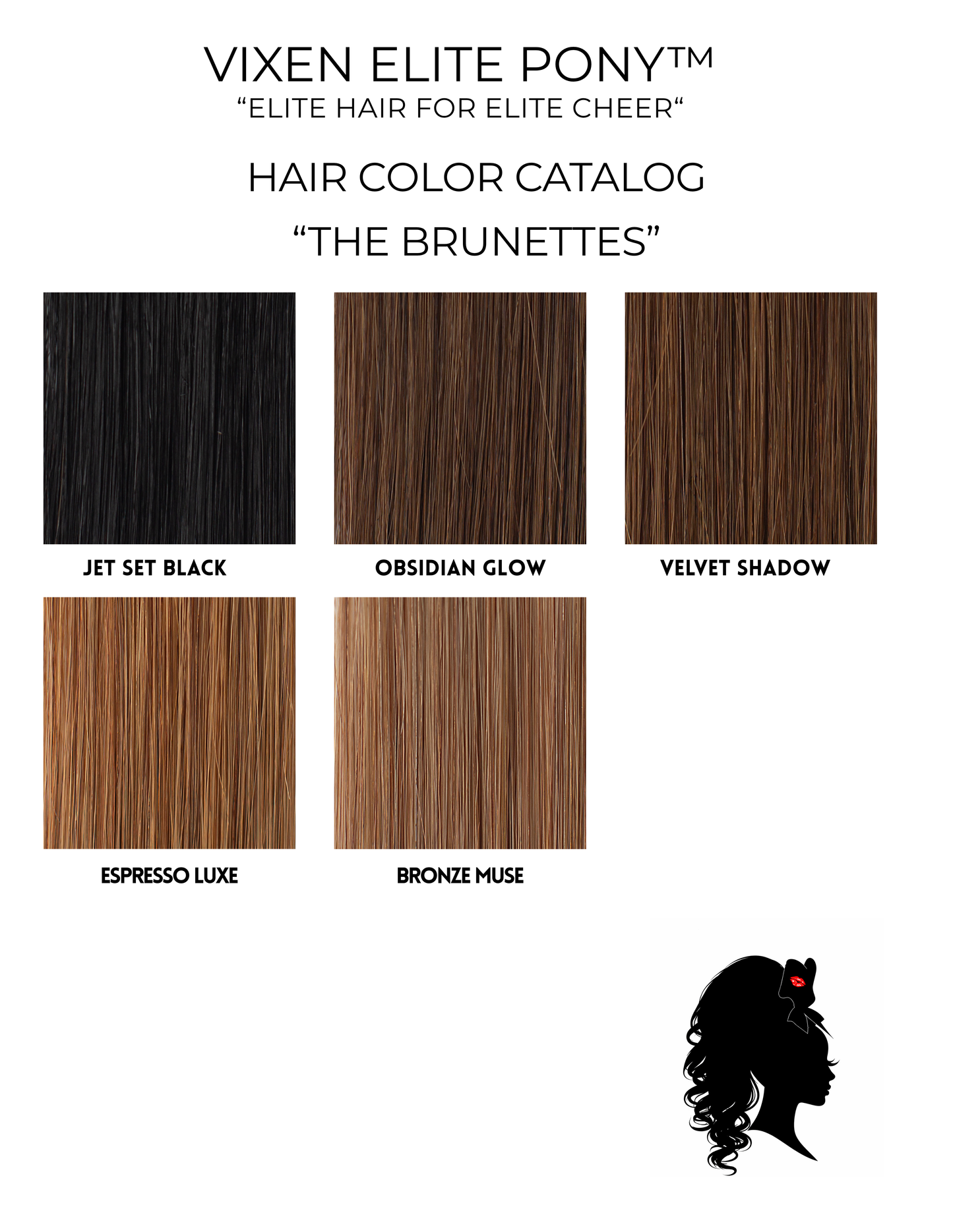 Vixen Elite Pony™ THE BRUNETTES | Cheer Ponytail Extension for All-Star Competitions